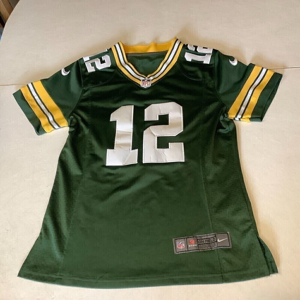 Nike On Field Aaron Rodgers #12 Green Bay Packers Jersey Youth Large